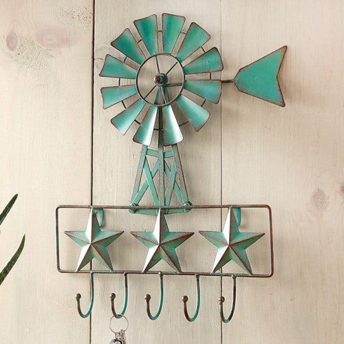Turquoise Star & Windmill Wall Hooks