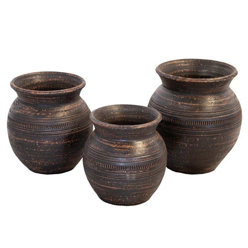 Midnight Dunes Clay Pots - Set of 3