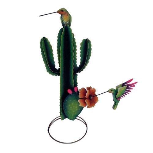 Sunspire Hummingbird Cacti Sculpture