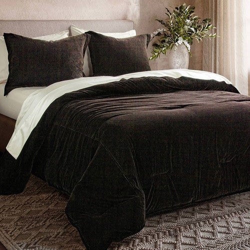 Cocoa Fields Velvet Comforter Set - King
