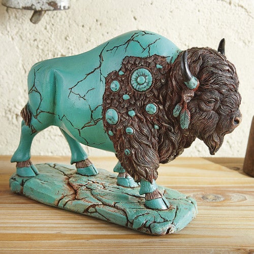 Turquoise Spirit Buffalo Sculpture - Small