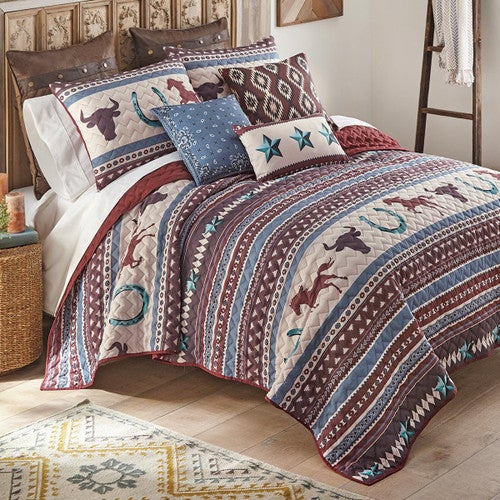 Western Trails Quilt Bed Set - King - OUT OF STOCK