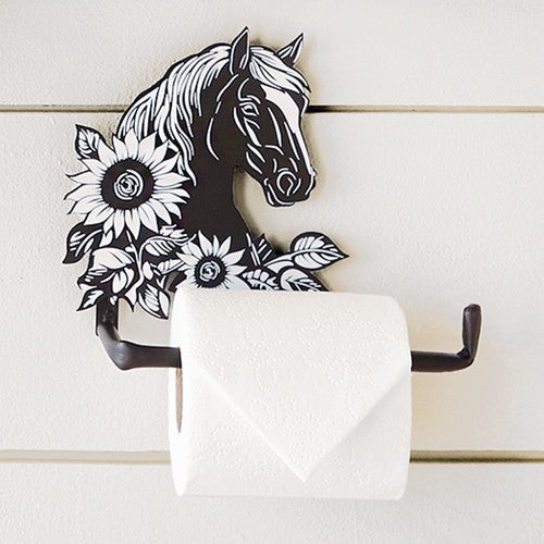 Floral Horse Metal Toilet Paper Holder - OUT OF STOCK