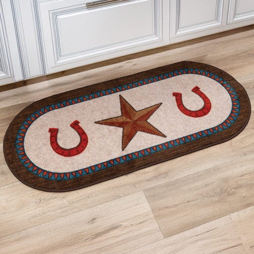 Horseshoe & Star Oval Rug