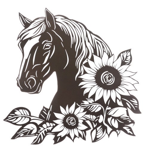 Floral Horse Metal Wall Art - OUT OF STOCK
