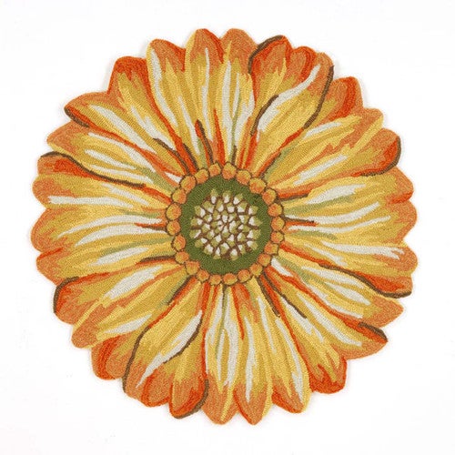 Sunflower Sunburst Floor Mat - 5 Ft. Round