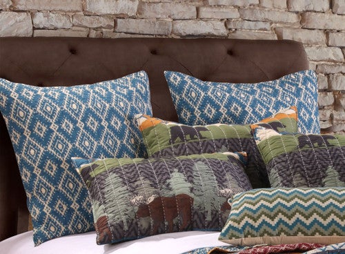 Blue Diamond Geo Euro Sham