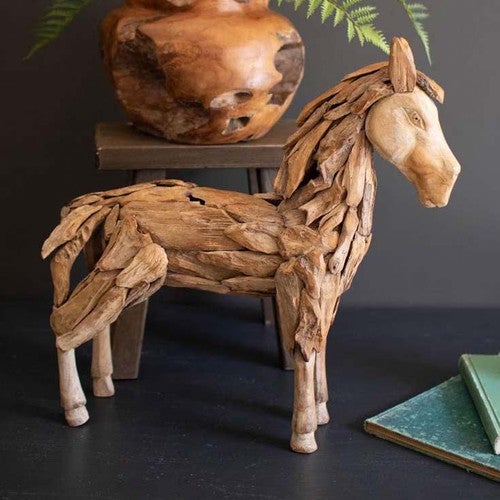 Teak Pony Sculpture - OUT OF STOCK UNTIL 04/15/2026
