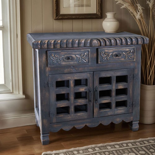 Snohomish Carved Cabinet - Black