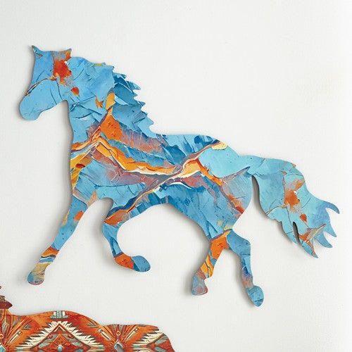 Painted Desert Turquoise Horse Wall Art - Large