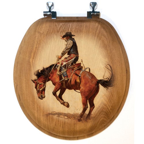 Bucking Bronco Toilet Seat - Round