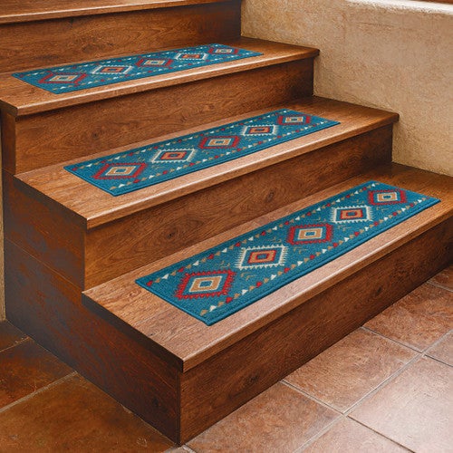 Southwest Diamonds Stair Tread - Blue