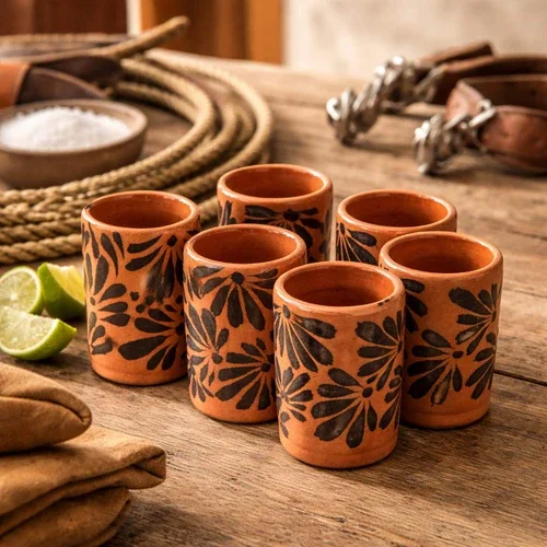 Southwest Hues Clay Shot Glasses - Set of 6
