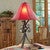 Desert Flower Iron Table Lamp with Rawhide Shade
