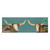 Longhorn Couple Teal Canvas Art