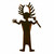Antler Man Metal Wall Art