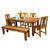Barnwood Azul Table & Chairs with Bench and Nailheads - 6 pcs