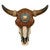 Bull Skull with Tooled Leather Design