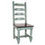 Chocolate and Light Turquoise Buganda Side Chair