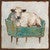 Cow on Couch Framed Canvas