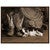 Cowboy Puppy Sepia Framed Canvas