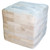 Cowhide Mosaic Ottoman - White