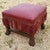 Crimson Fringe Leather Ottoman