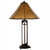 Cross Arch Lamp with 20-Inch Light Brown Rawhide Shade