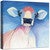 Curious Cow on Blue Canvas Wall Art
