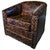 Studded Distressed Leather Swivel Glider