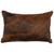 Dark Brindle Hair-on-Hide Rectangle Pillow with Fabric Back