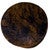 Dark Brown Round Cowhide Ottoman - 24 Inch