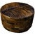 Dark Brown Round Cowhide Ottoman - 36 Inch