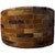 Dark Brown Round Cowhide Ottoman - 36 Inch