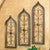 Distressed Turquoise Window Wall Hangings - Set of 3