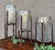 Granulated Clear Glass Cylinder on Tower Base - Medium