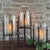 Granulated Clear Glass Cylinder on Tower Base - Medium