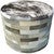 Gray Round Cowhide Ottoman - 24 Inch