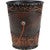 Horse Tooled Leather Waste Basket