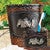 Horse Tooled Leather Waste Basket