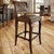 Imperial Counter Stool with Antique Brown Tooled Leather - Set of 2
