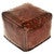 Large Ottoman Plain W/tacks Square Brown