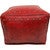 Large Square Ottoman with Tacks - Red