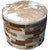 Light Brown Round Cowhide Ottoman - 24 Inch