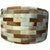 Light Brown Round Cowhide Ottoman - 36 Inch