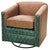 Nuevo Azul Southwestern Leather Swivel Glider
