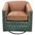 Nuevo Azul Southwestern Leather Swivel Glider