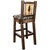 Ranchman's Barstool with Back & Laser-Engraved Pine Tree Design