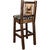 Ranchman's Counter Stool with Back & Laser-Engraved Elk Design