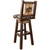 Ranchman's Woodland Upholstery Barstool with Back, Swivel & Laser-Engraved Moose Design